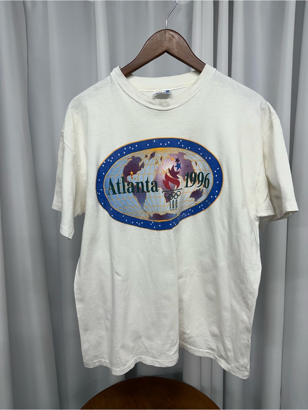 Vintage Atlanta 1996 Olympics t shirt single stitch large Hanes beefy-t